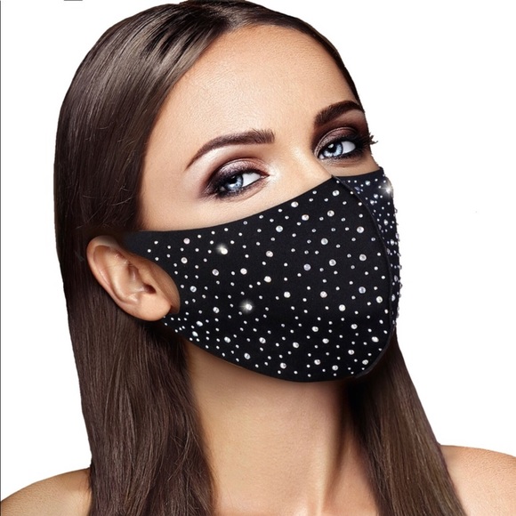 Sparkly Rhinestones Reusable Fashion Face Mask - Picture 12 of 12